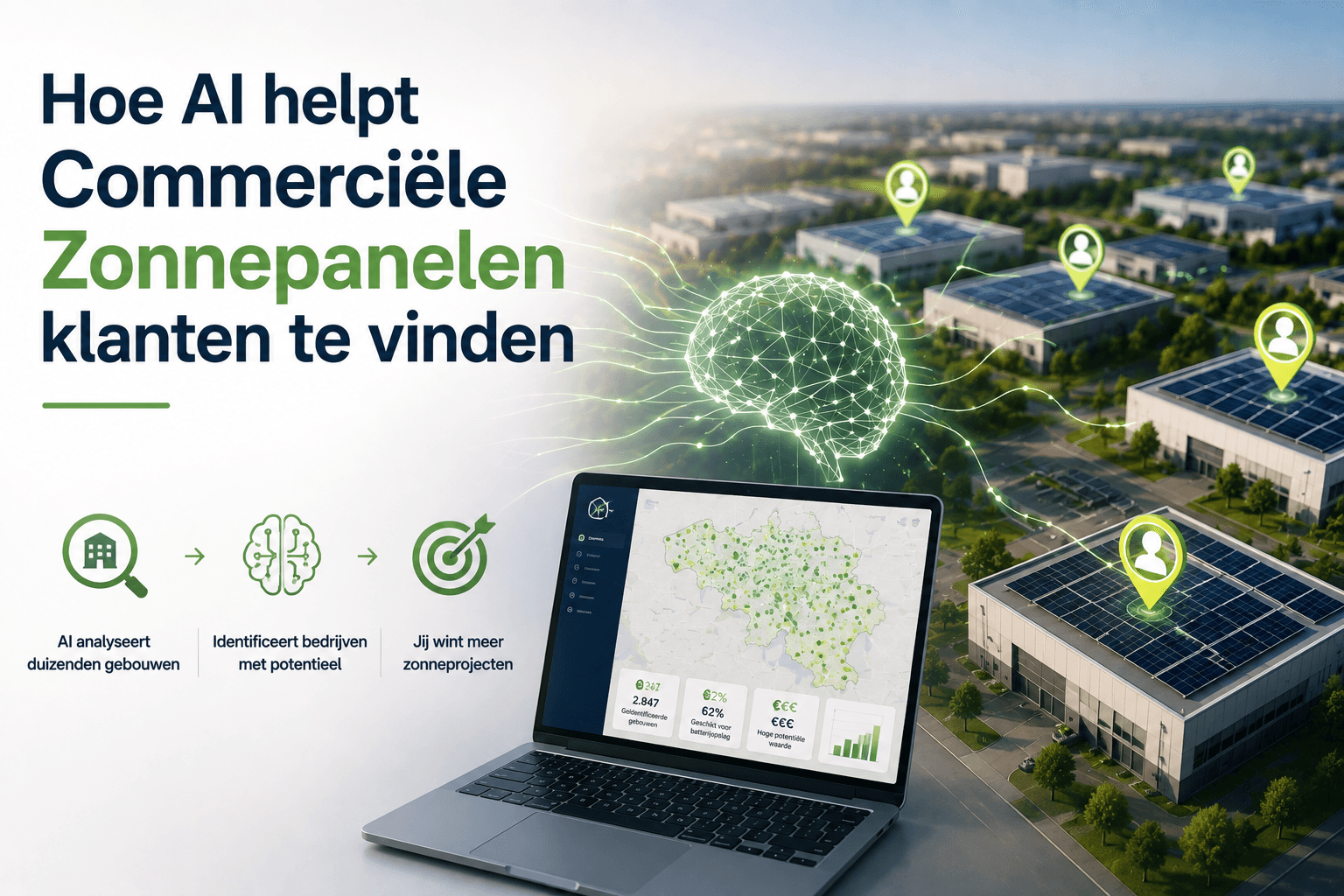 Hoe AI helpt commerciële zonnepanelen klanten te vinden