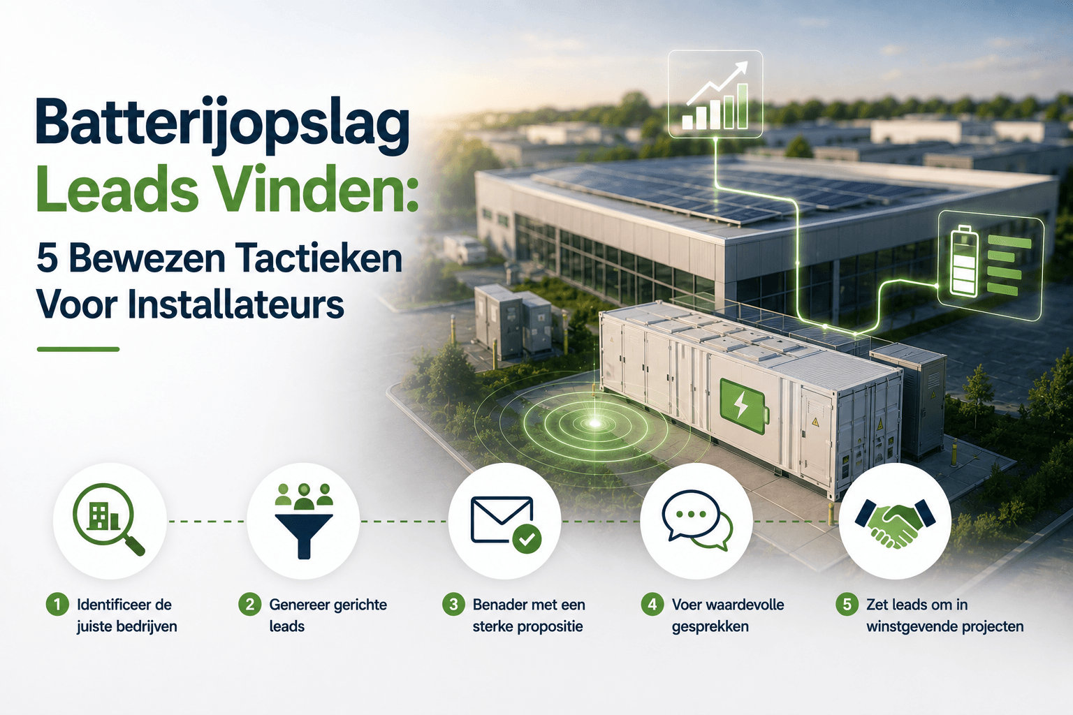 Batterijopslag leads vinden: 5 bewezen tactieken voor installateurs