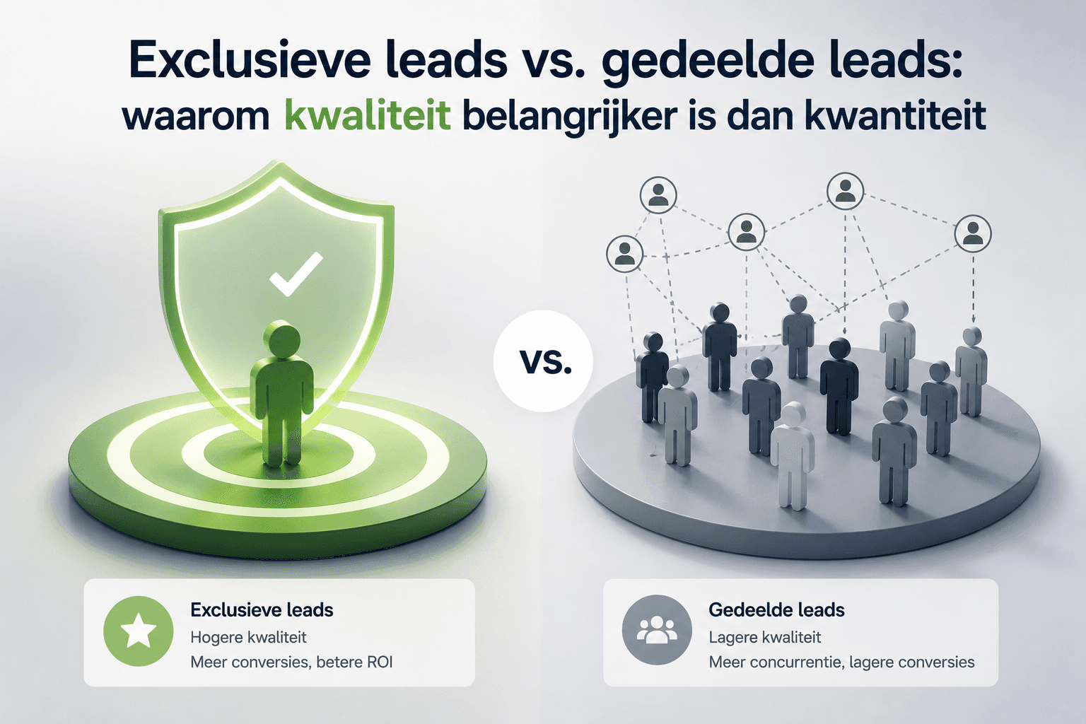 Exclusieve leads vs. gedeelde leads: waarom kwaliteit belangrijker is dan kwantiteit